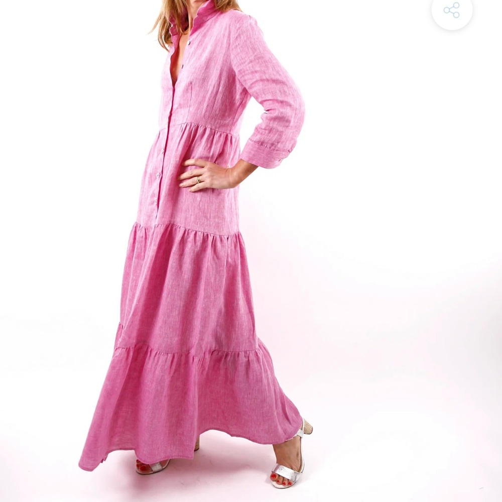 Sartoria Saracena 100% Linen Maxi Dress, Made in Italy, Women’s Size Large